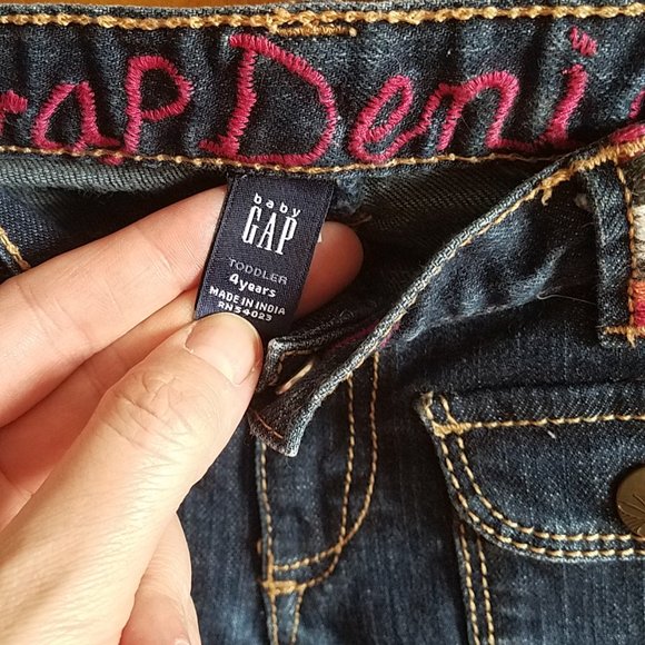 Girls Toddler Gap Denim Jeans w- Embroidery - Picture 3 of 6